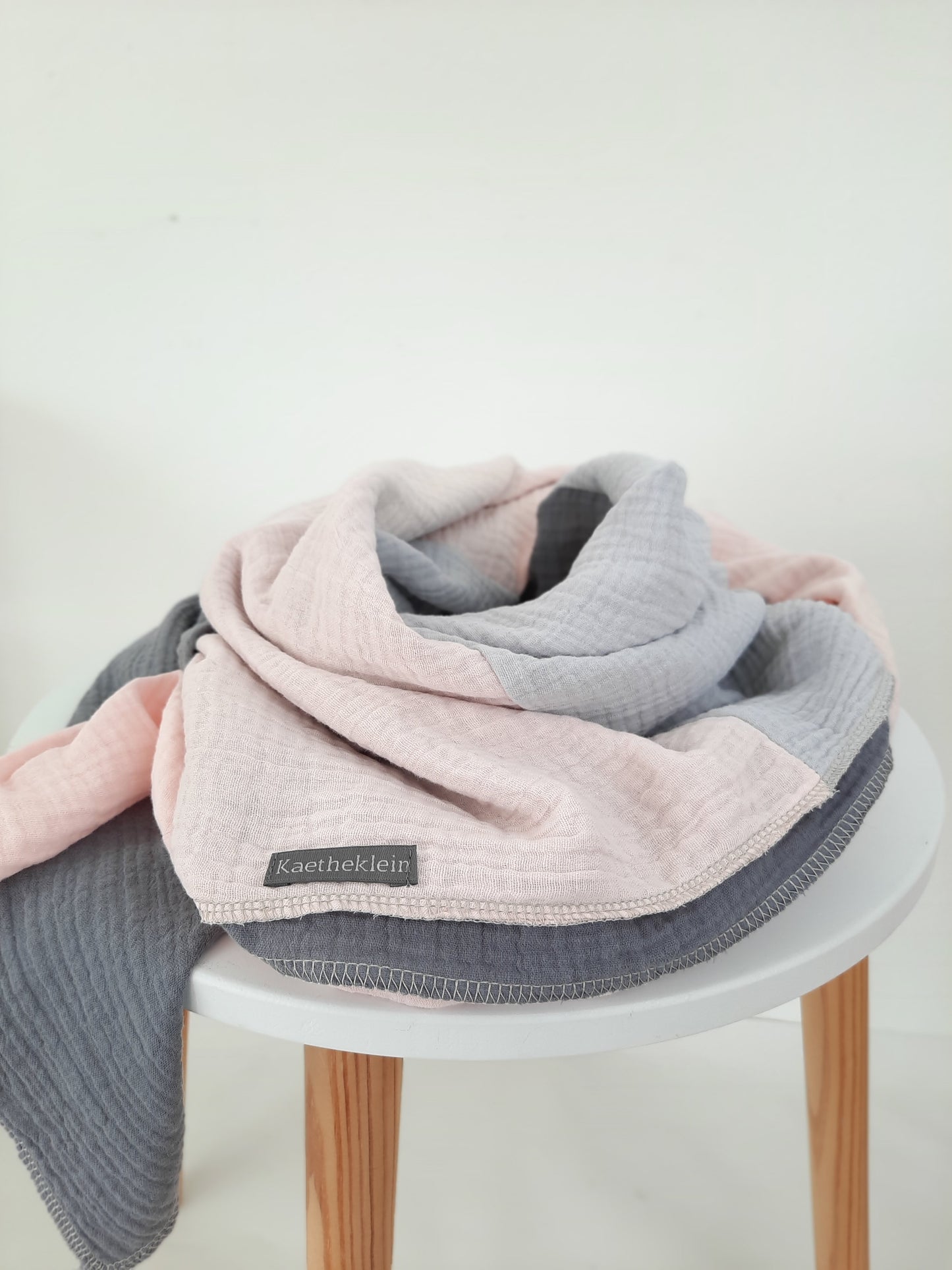 XXL Musselintuch grau rosa