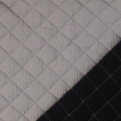 Musselin Double Gauze Stepper grau schwarz