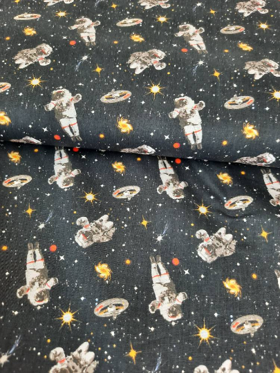 Baumwollstoff Astronauten Weltall Space Patchwork Kinderstoffe