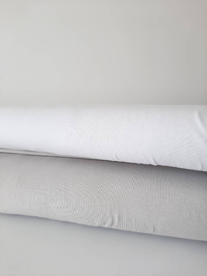 Organic Baumwolljersey Jersey weiß / grau