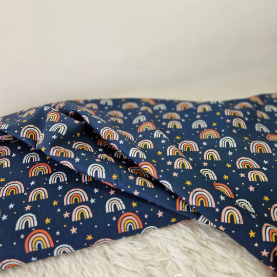 Regenbogen Baumwollstoff blau Patchwork Kinder Stoffe