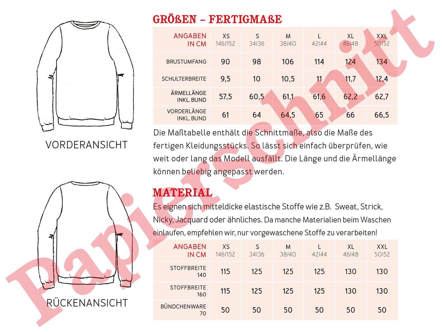 Studio Schnittreif Sweater FRAU DENIZ Papierschnittmuster