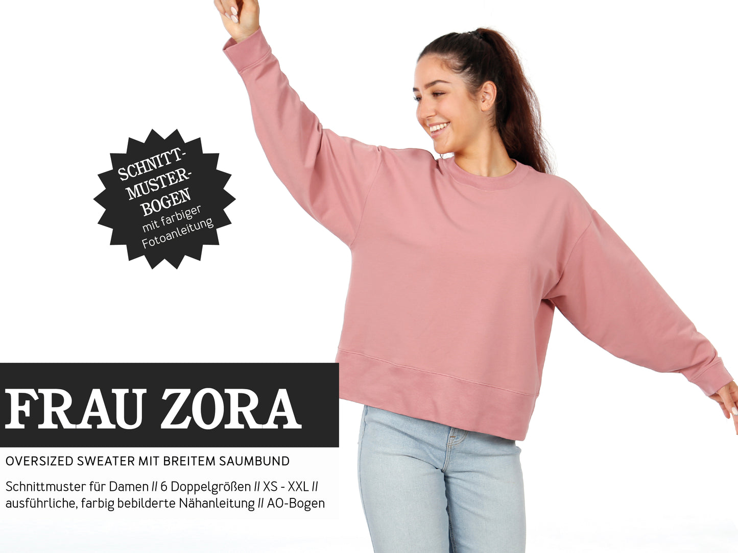 Studio Schnittreif Oversized Sweater, FRAU ZORA, Papierschnitt