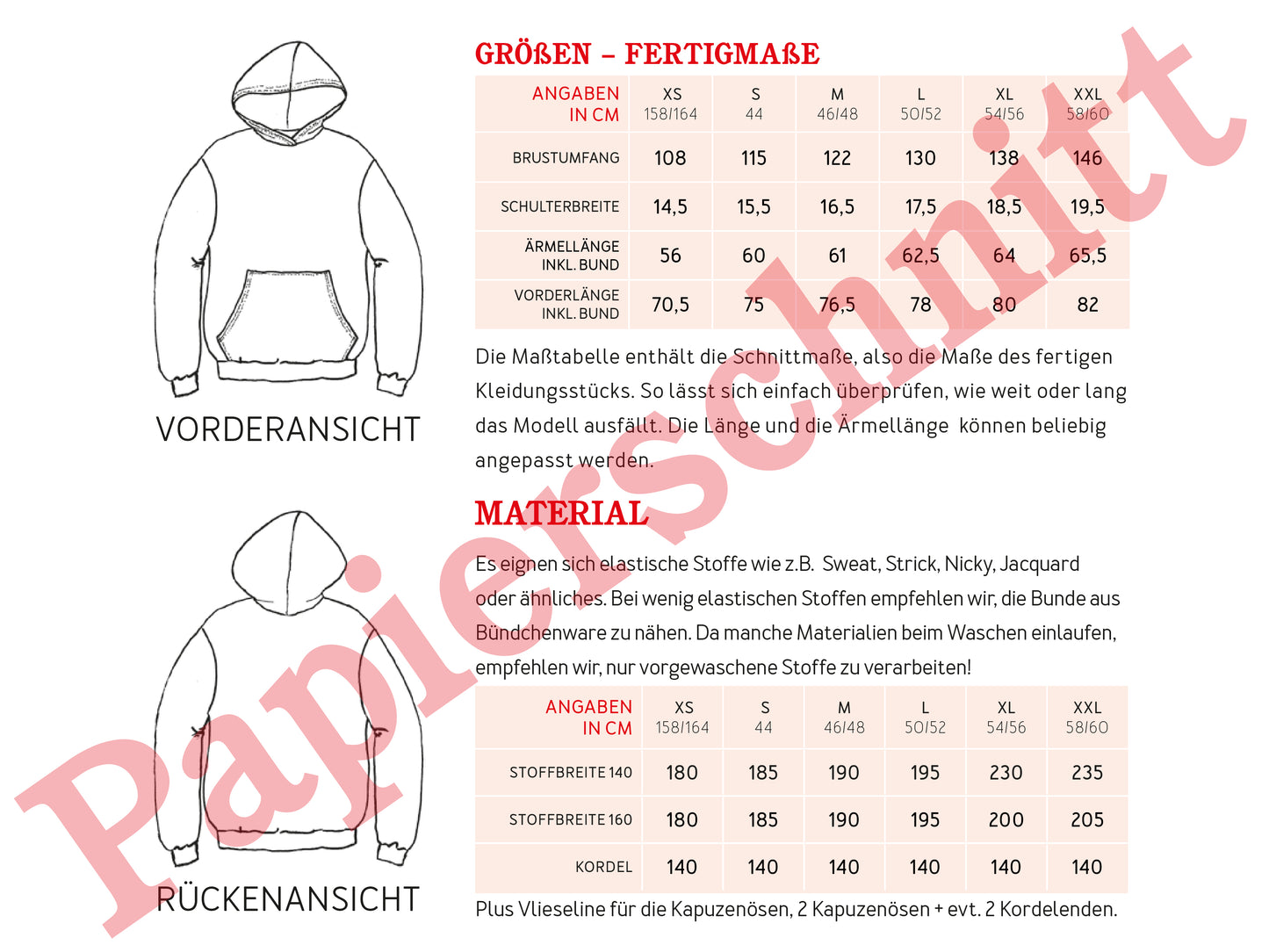 Studio Schnittreif Hoodie Herr Jona Papierschnittmuster
