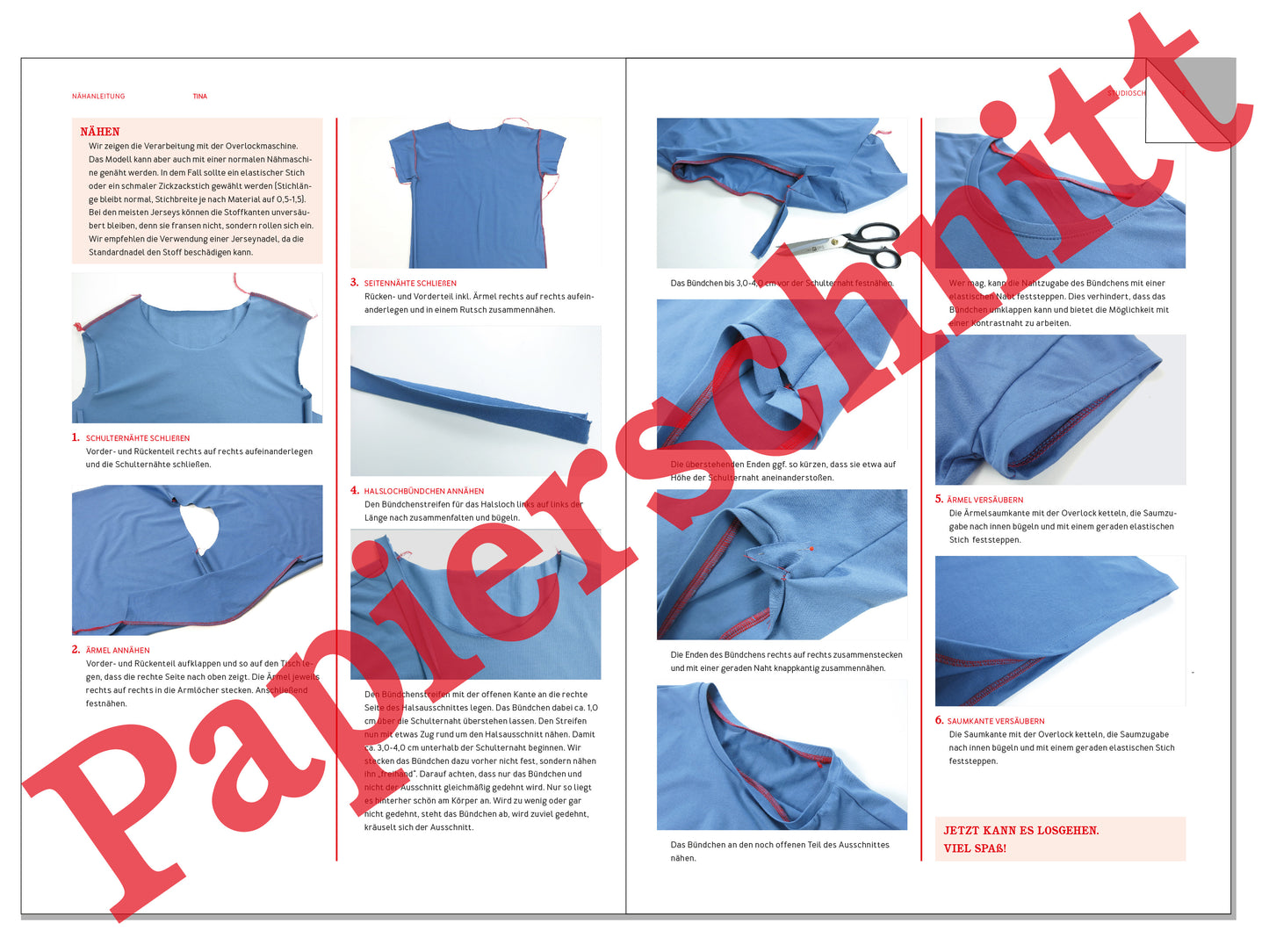Tina Studio Schnittreif Basic Kinder T Shirt Papierschnittmuster