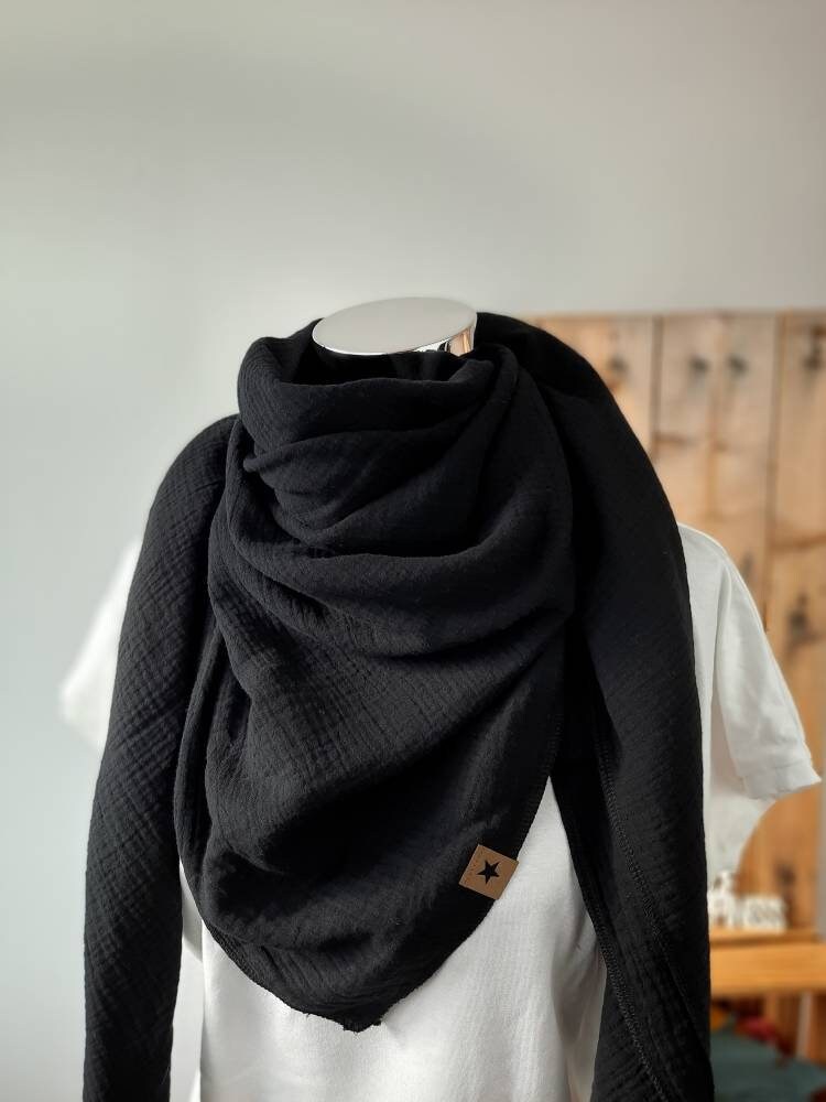 XXL Musselintuch schwarz