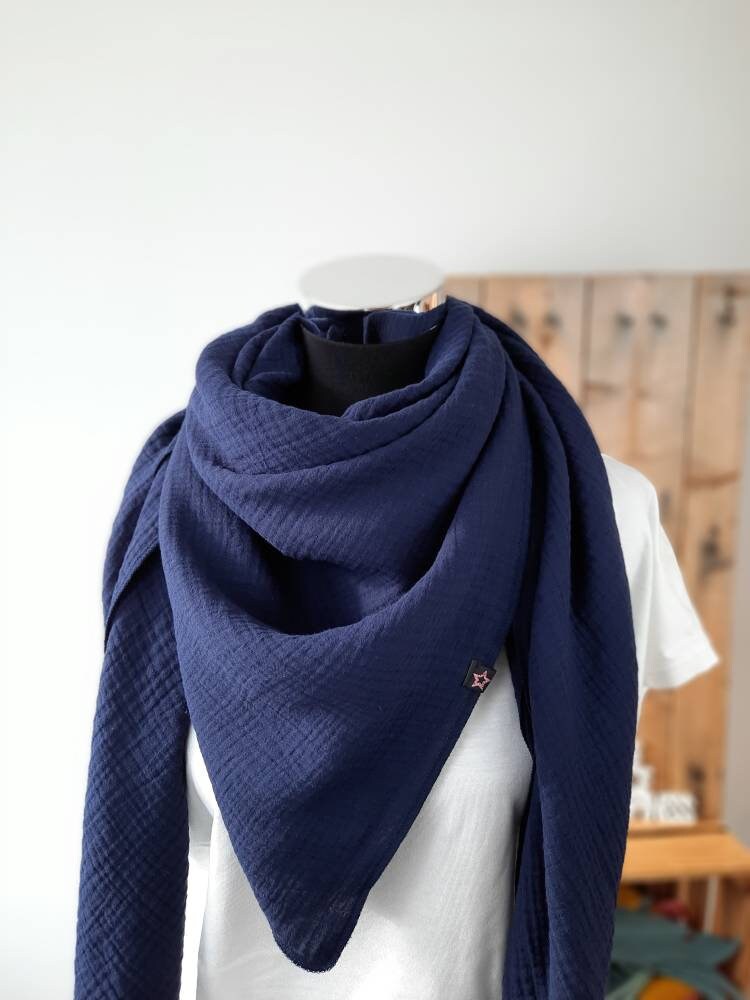 XXL Musselintuch dunkleblau