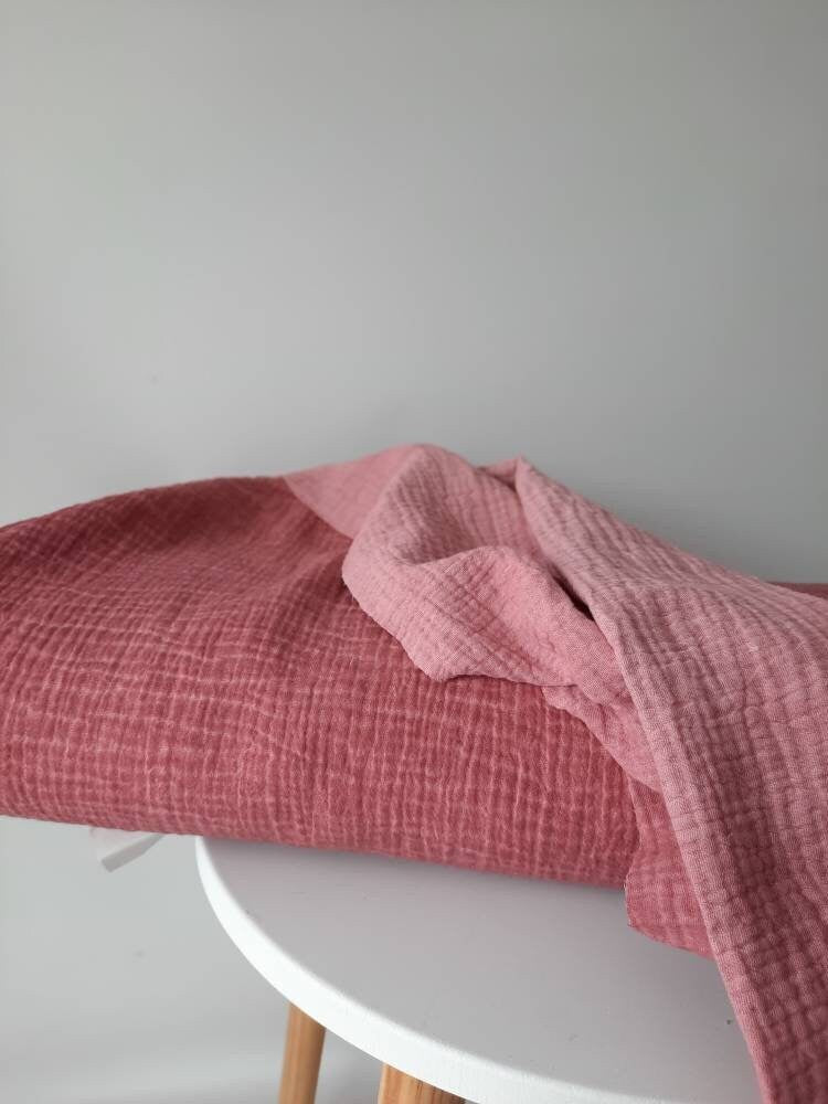 Musselin Double Gauze Double face old rose