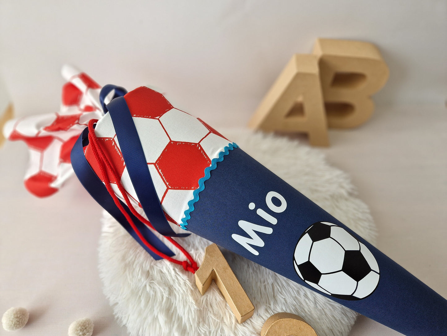 Fußballschultüte rot blau