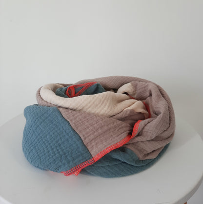 XXL Musselintuch mint beige creme