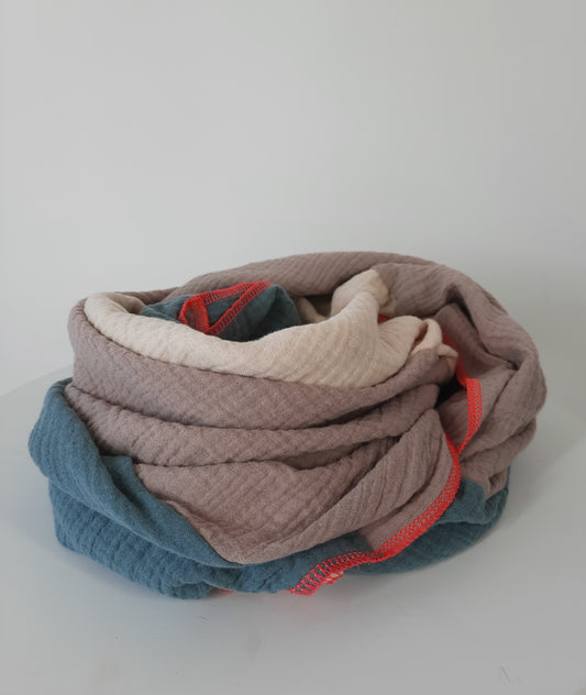 XXL Musselintuch mint beige creme
