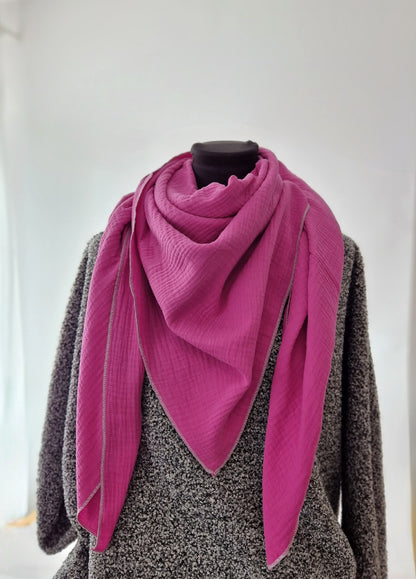 XXL Musselintuch fuchsia