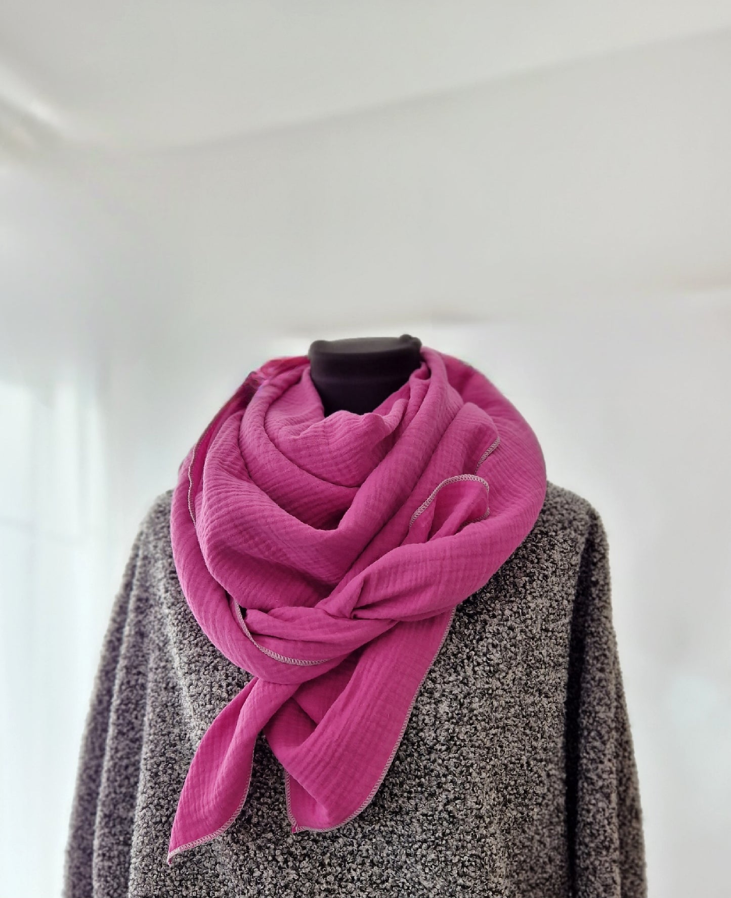 XXL Musselintuch fuchsia