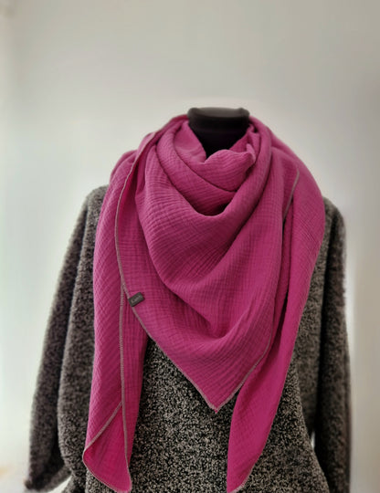 XXL Musselintuch fuchsia