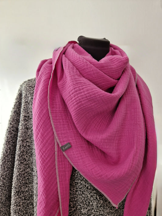 XXL Musselintuch fuchsia