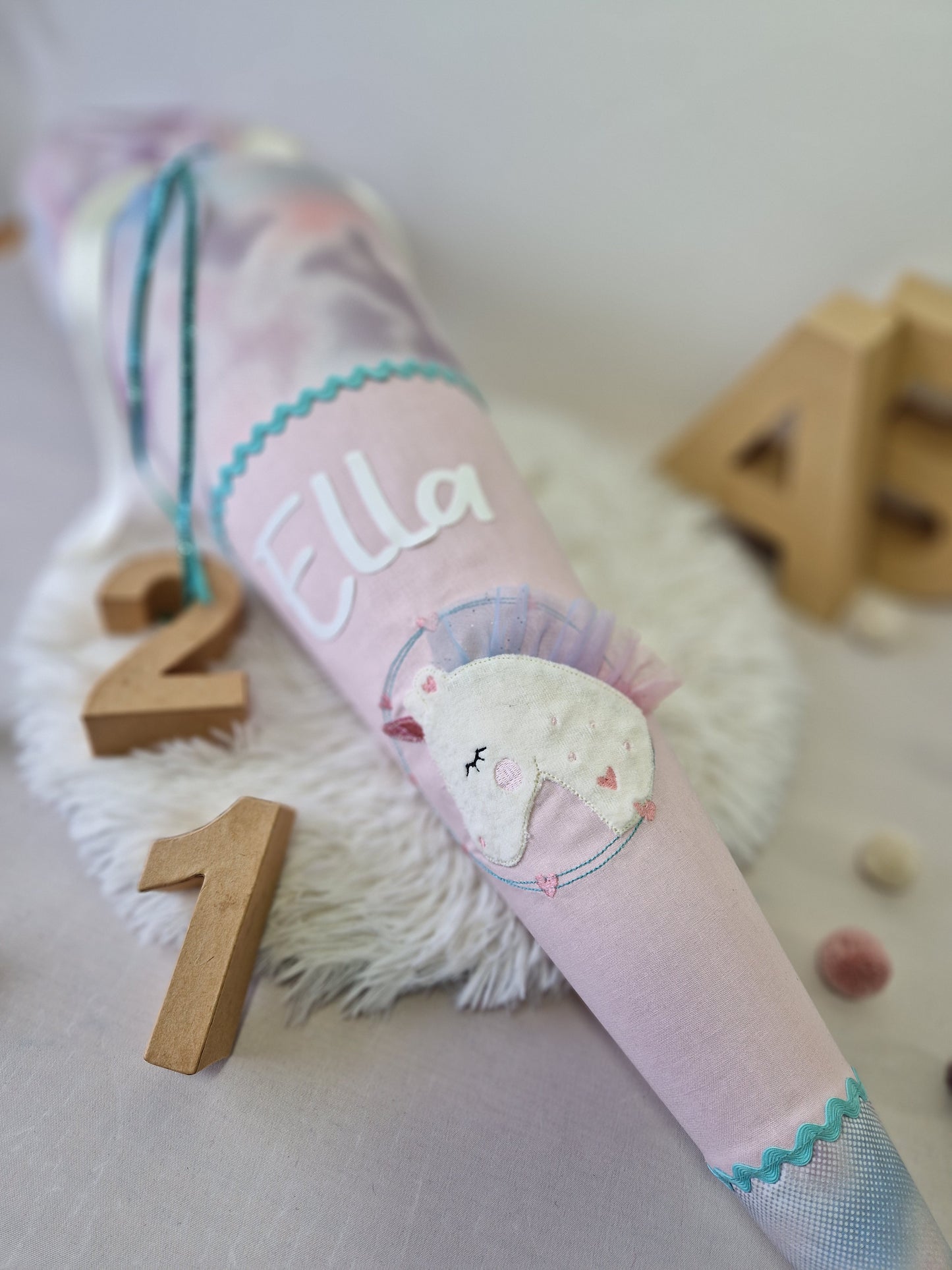 Einhorn Schultüte in Pastellfarben Zuckertüte