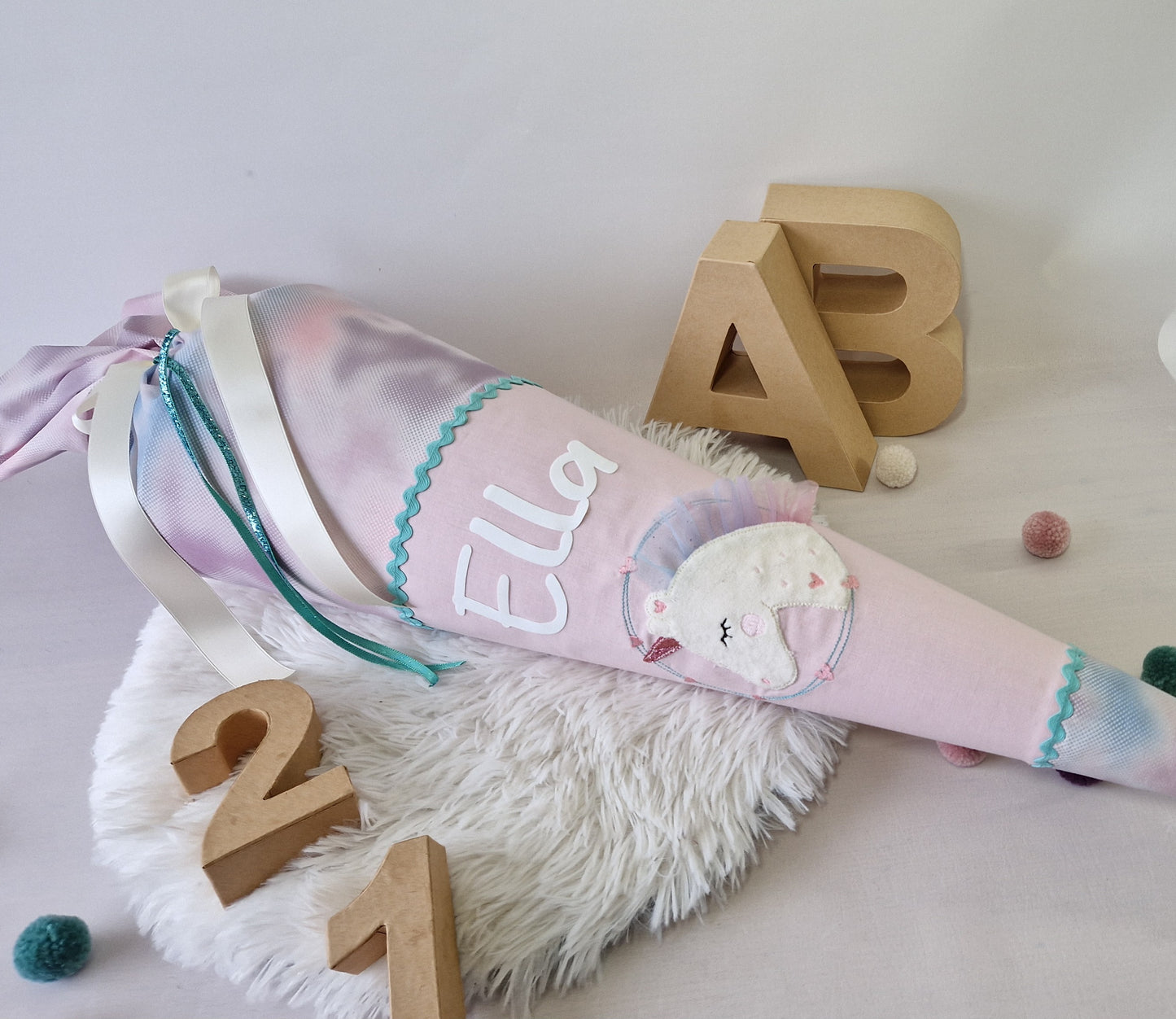 Einhorn Schultüte in Pastellfarben Zuckertüte