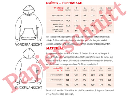 Studio Schnittreif Hoodie Frau Jona Papierschnittmuster