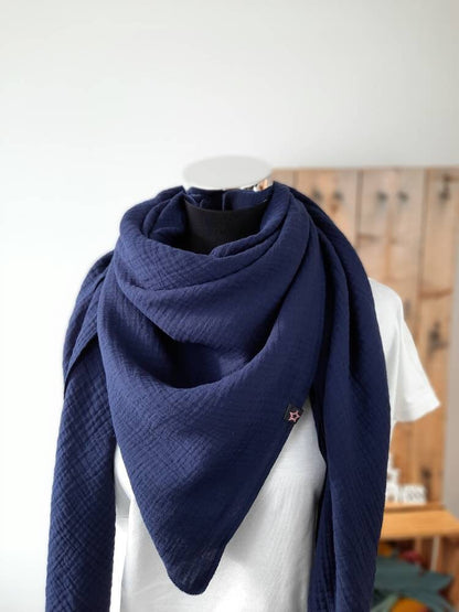XXL Musselintuch dunkleblau
